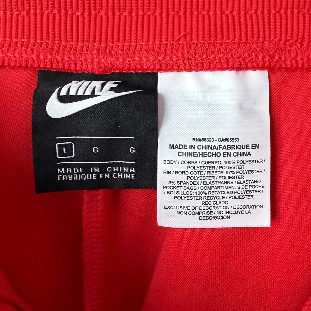 Nike Pants Womens Large Red Femme Track Floral Swoosh Logo Stripe Ankle Slim Fit